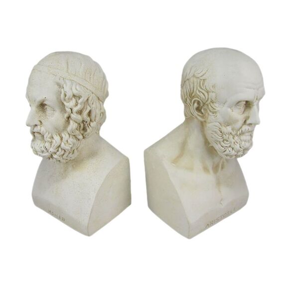 Aristotle And Homer Bust Bookends Greek Philosophy - Picture 1 of 6